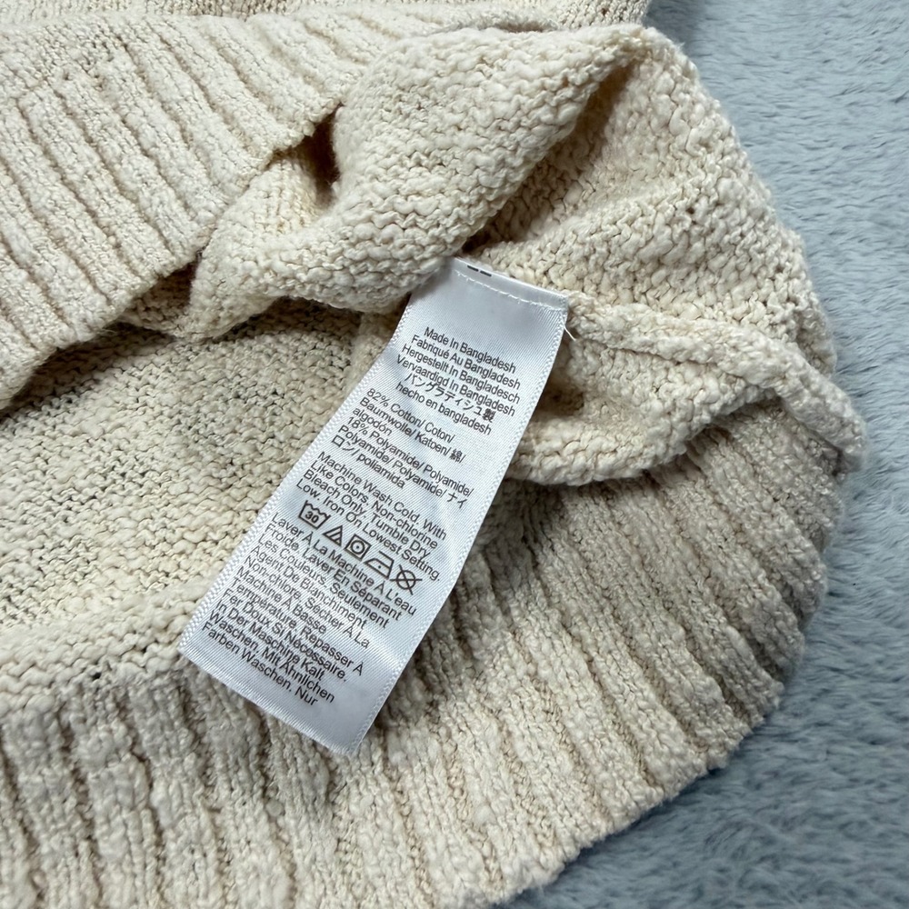 J.Crew Knit Sleeveless Shirt Women XS Ivory Beige Cotton Blend Sweater Shell Top - Picture 5 of 7